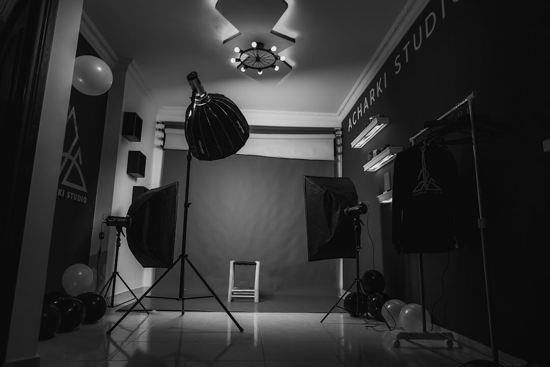 Professional studio lighting setup for video production