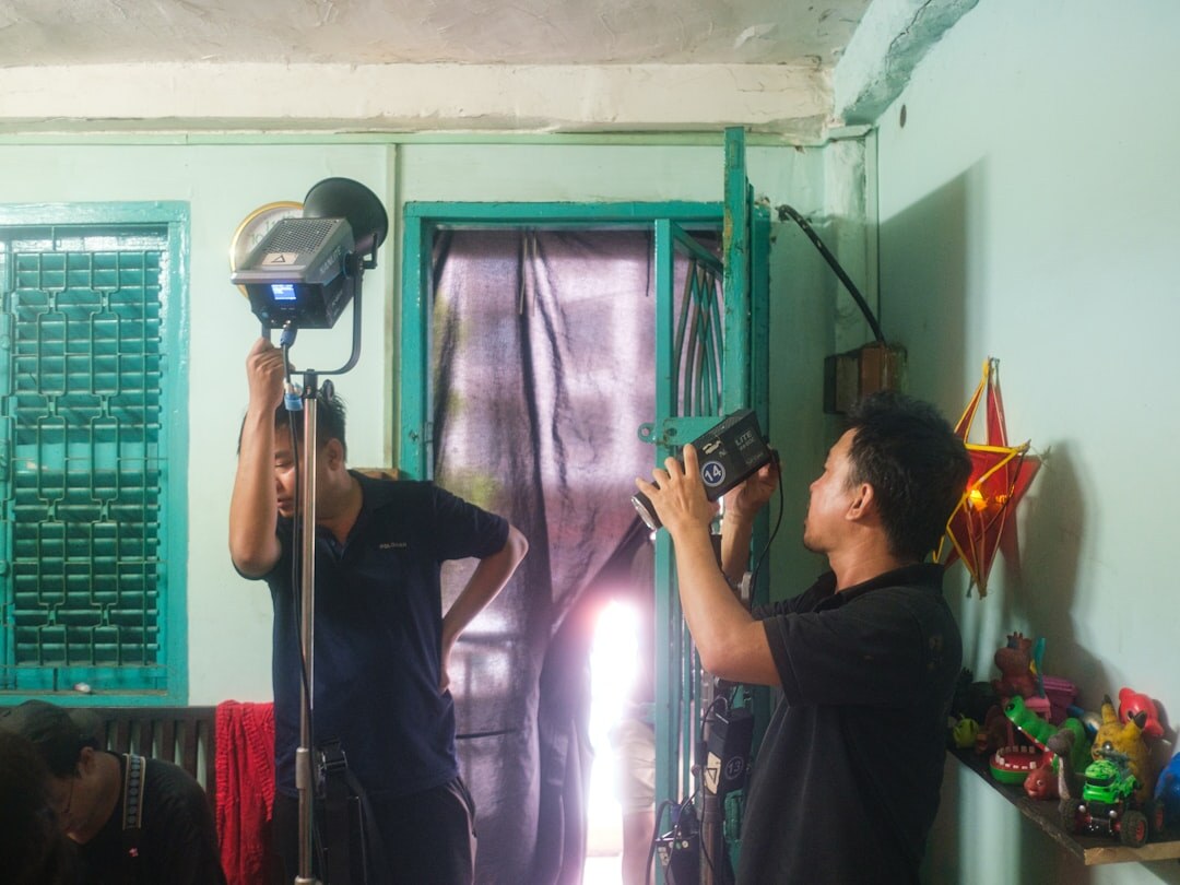 Video production team working in a broadcast studio